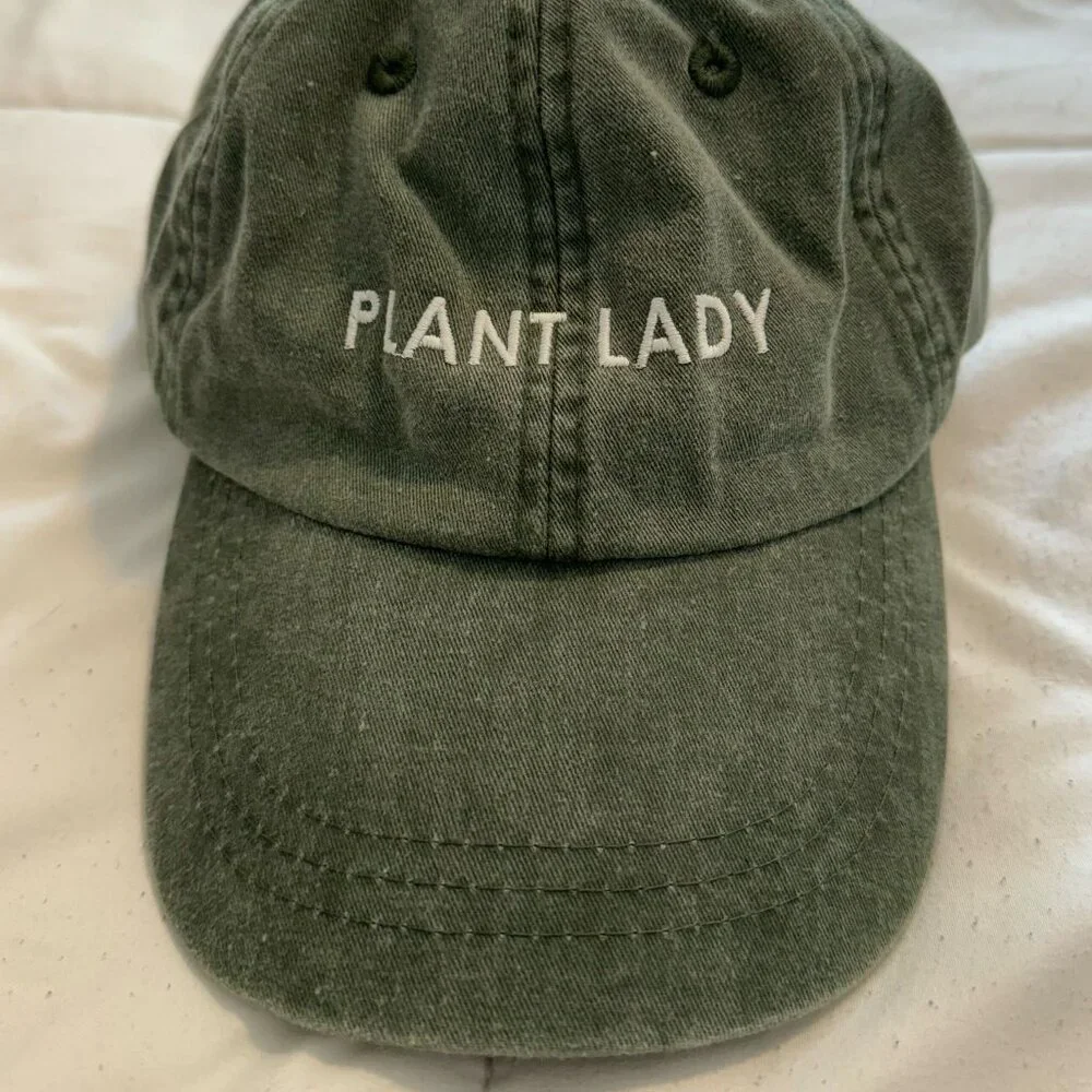 Green Plant Lady Embroidered Adjustable Hat -‎ Adult Size